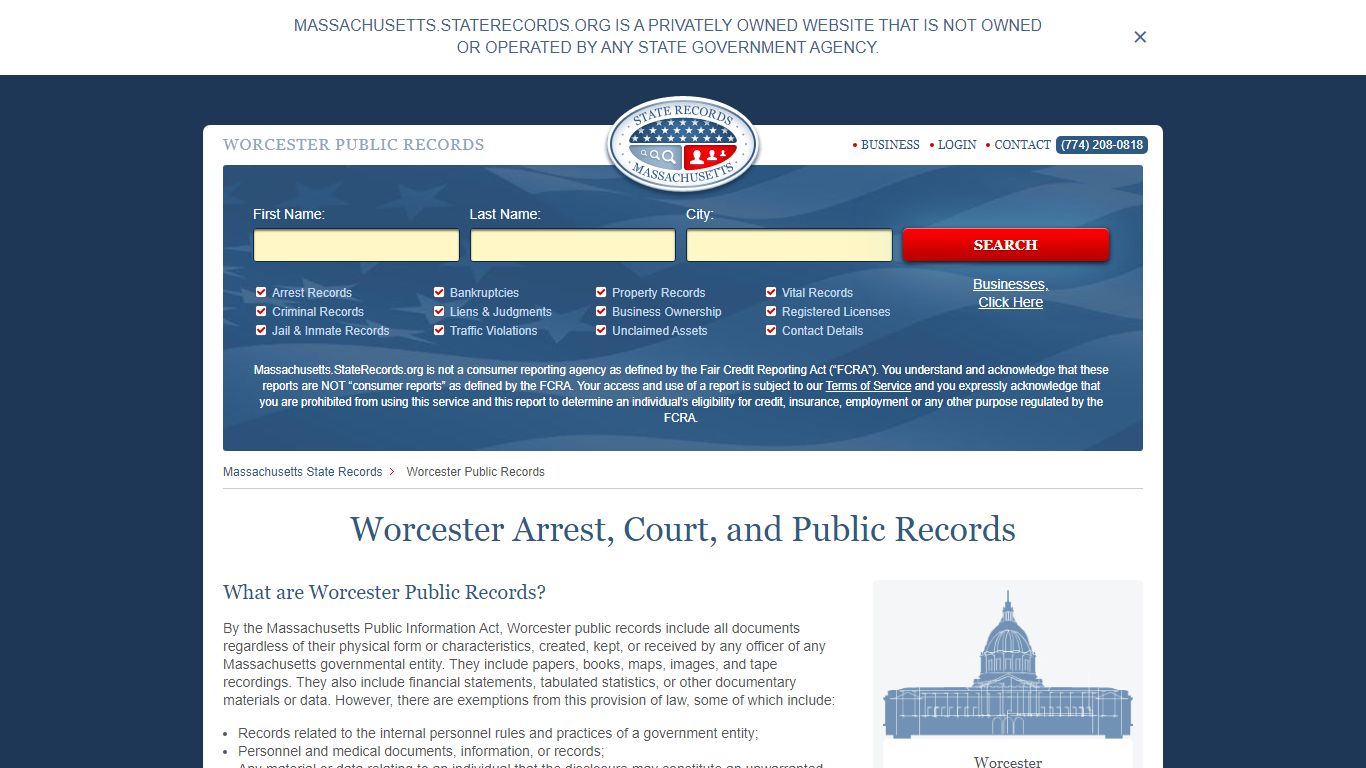 Worcester Arrest and Public Records - StateRecords.org